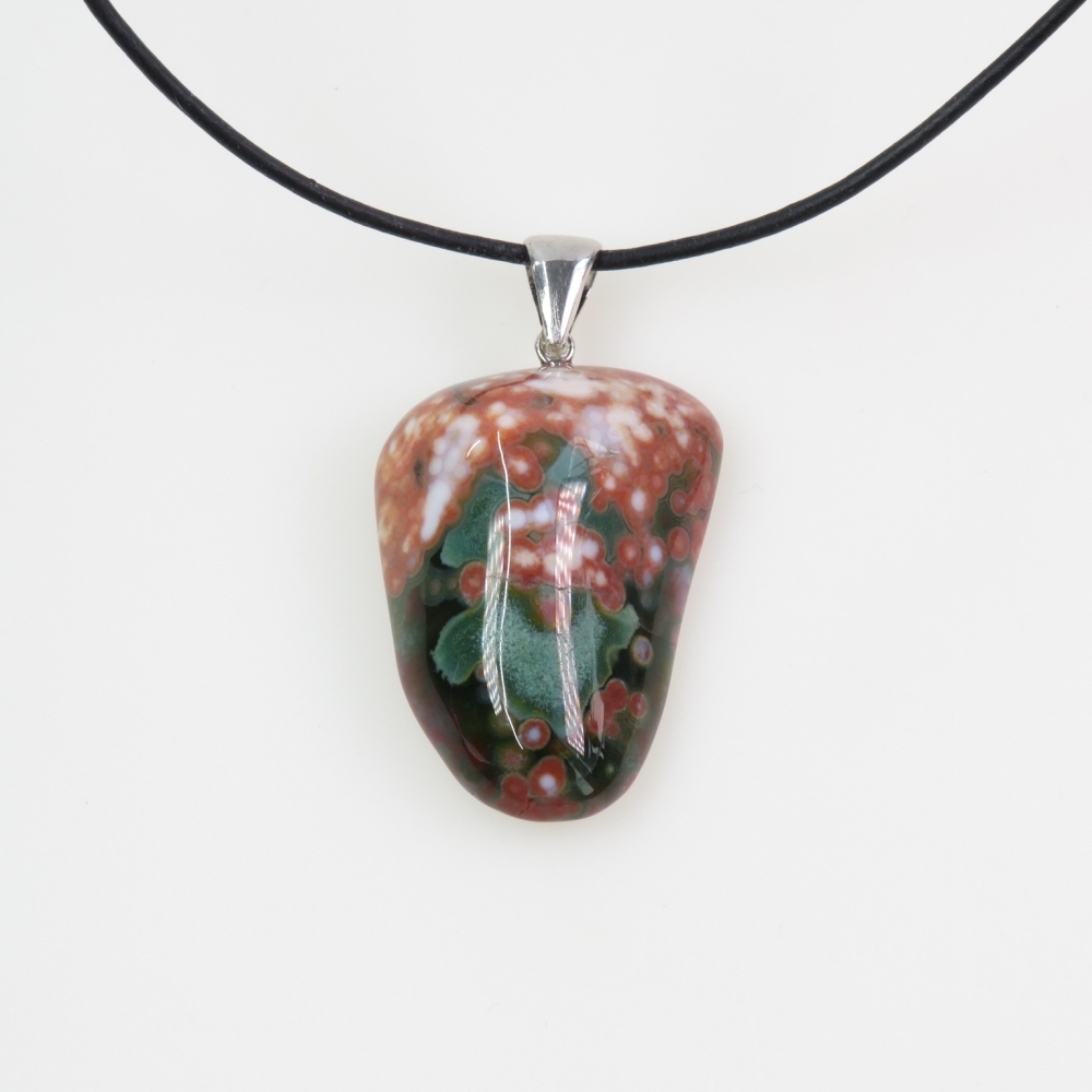 Ozeanchalcedon Anhänger mit Silberschlaufe 925 rhod.